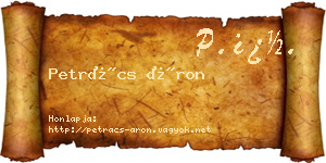 Petrács Áron névjegykártya